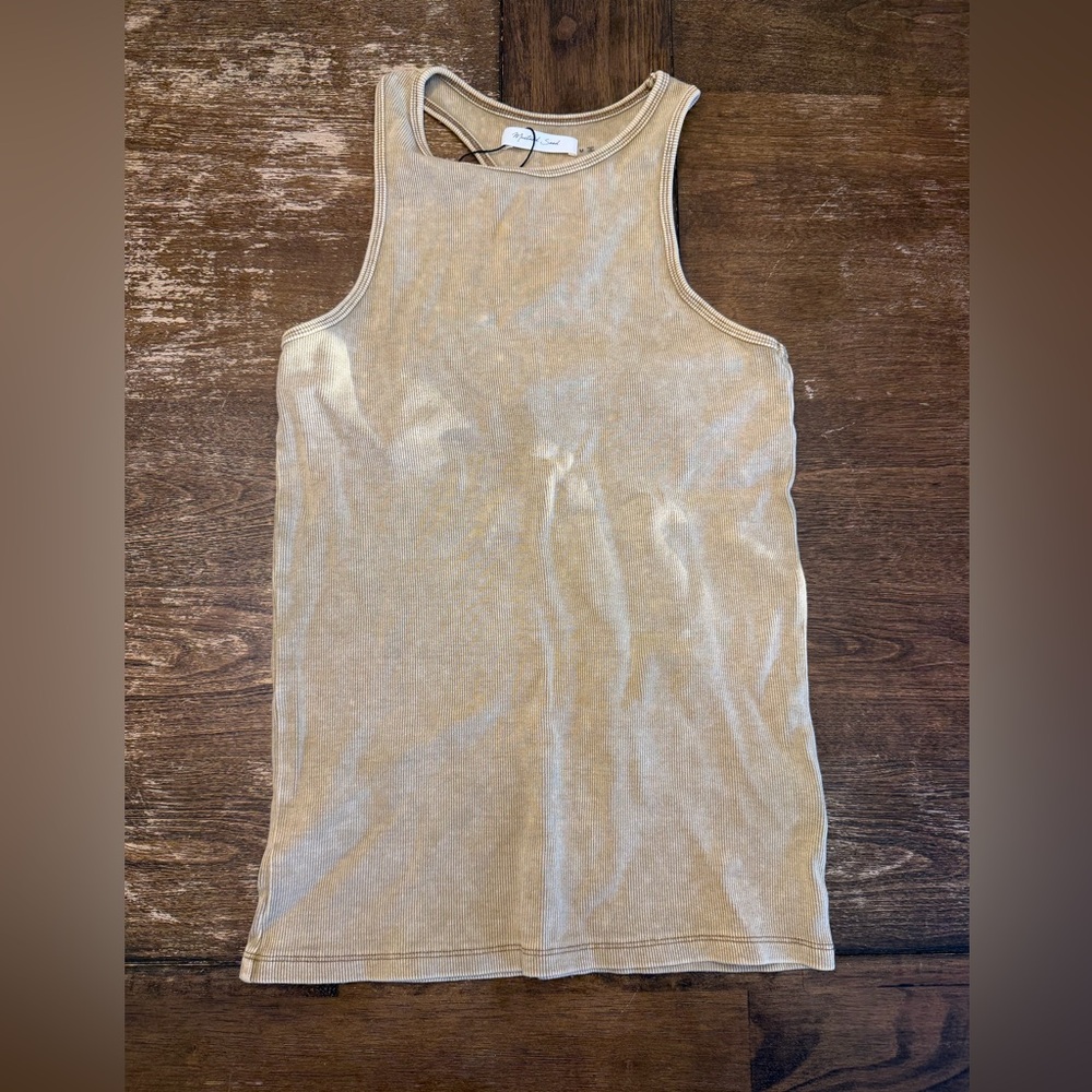 Mustard Seed Beige Ribbed Tank